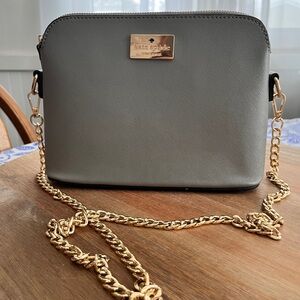 Kate Spade Charcoal Crossbody Bag with Gold Chain